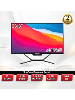 Suncom Panacea SCA-565085M23 I5-6500T 8gb 512GB M2 SSD O/b 23.8" IPS Siyah Dos All In One Pc