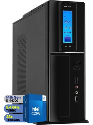 Zetta Flex Pro 470X Intel Core I7 14700 8gb Ddr5 512GB SSD Freedos Sff Slim Masaüstü Bilgisayar ZET470X9562002