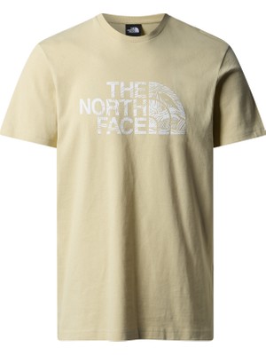 The North Face M S/s Woodcut Dome Tee Erkek Bej Tshirt NF0A87NX3X41