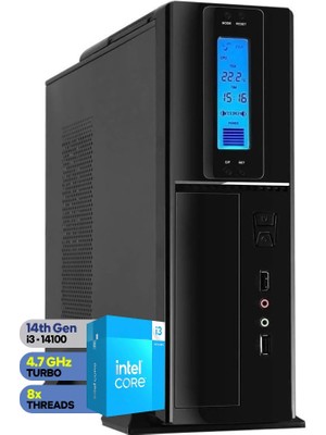 Zetta Flex Pro 430X Intel Core I3 14100 48GB Ddr5 512GB SSD Freedos Sff Slim Masaüstü Bilgisayar ZET430X9562017