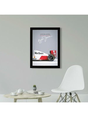 Kaynock Ayrton Senna Mclaren 21 x 30 cm  - Siyah Çerçeveli