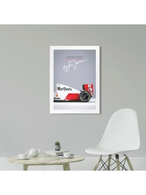 Kaynock Ayrton Senna Mclaren 21 x 30 cm  - Siyah Çerçeveli