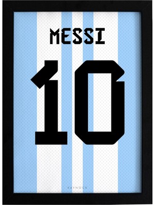 Kaynock Lionel Messi Arjantin Poster Tablo 21 x 30 - Siyah Çerçeveli