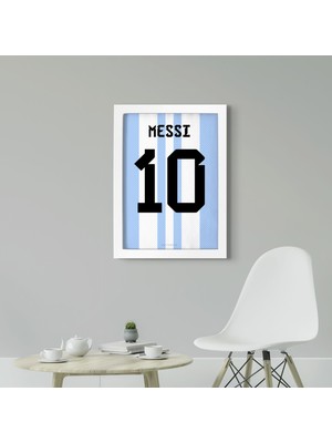 Kaynock Lionel Messi Arjantin Poster Tablo 21 x 30 - Siyah Çerçeveli