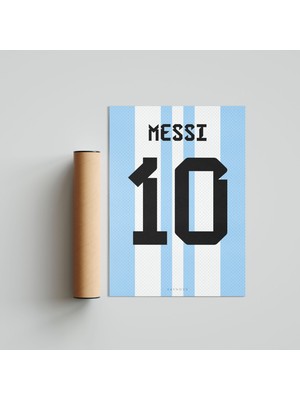 Kaynock Lionel Messi Arjantin Poster Tablo 21 x 30 - Siyah Çerçeveli