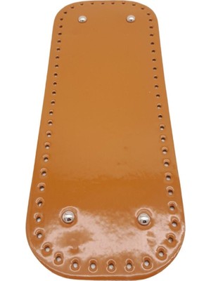 Angel Çanta Aksesuar Parlak Rugan Deri 32X12 cm Dikdörtgen Çanta Tabanı Açık Taba Renk Gümüş Metalli