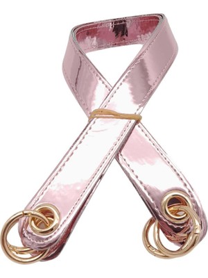 Angel Çanta Aksesuar Parlak Pudra Renk Rugan Deri Kuş Gözlü Çift Sap Kadın İçin