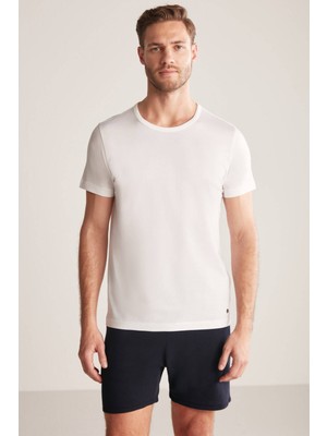 Hemington Bisiklet Yaka Beyaz Basic T-Shirt