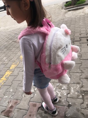 Syn İletişim Hello Kitty Sanrio Peluş Sırt Çantası Tüylü Kız Çocuk Hediye