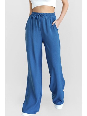 Yakamel Kadın Yüksel Bel Bol Paça Palazzo Pantolon
