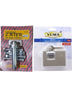 Filo Kapı Emniyet Rezesi Kilit Aparatı K221 ve Yuma Asma Kilit 70 mm