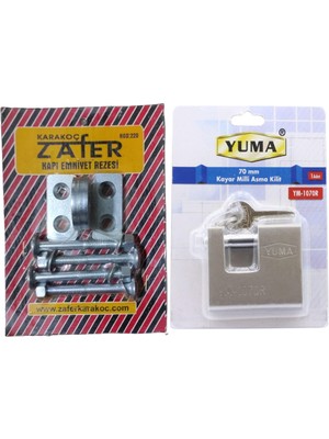 Filo Kapı Emniyet Rezesi Kilit Aparatı K220 ve Yuma Asma Kilit 70 mm