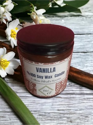 Bihal Soya Wax Mum Vanilya Kokulu Doğal Mum 250ML