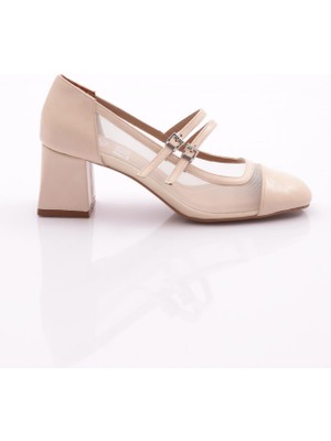 Dgn 6805 Kadin Üstü Çift Şerit Bağlamali Topuklu Ayakkabi