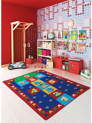 Confetti Hopscotch 100 x 150 Kırmızı Bukle Çocuk Halısı