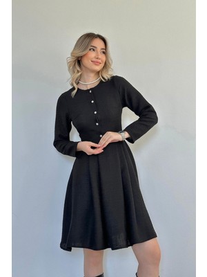 Elbee Fashion Woman Kısa Klasik Elbise - Siyah