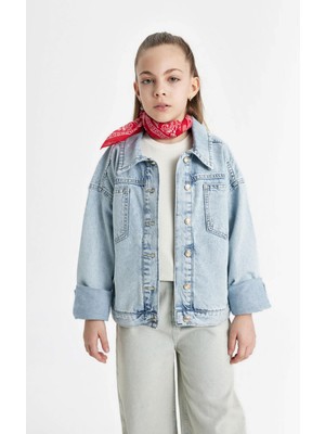 DeFacto Kız Çocuk Jean Ceket B9857A824SP