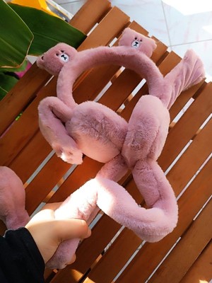 EyER Shoping Kulakları Hareket Eden Sesli Peluş Ayıcıklı Peluş Kulaklık Taç