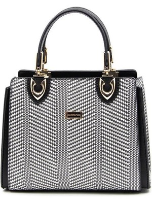 Silver Polo Siyah Beyaz-Siyah SP1133 Kadın El Çantası