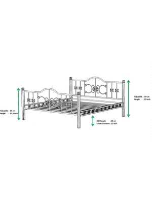 Argimo Yakamoz Tek Kişilik Ferforje Ahşap Metal Karyola 100x200 Siyah