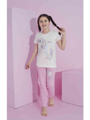 Rapapa Kız Çocuk Kanatlı Unicorn Garson Boy Pijama Takımı 2619