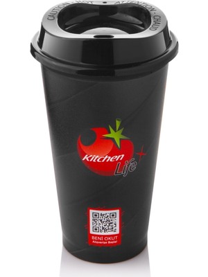 Kitchen Life Motivasyon Akıtmaz Kapaklı Termos Mug Çay Kahve Bardağı 470 ml