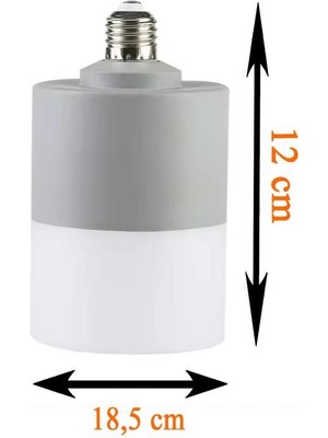 Zmr 40W Oval Torch LED Ampul Gri 6500K Beyaz Işık Dekoratif Jumbo LED Lamba