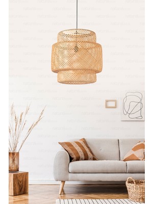 Nidage 35 - 50 Sinnerlig Bambu Avize 50CM- Iskandinav, Modern, Bohem, Rattan Avize, Aydınlatma 1 Salon