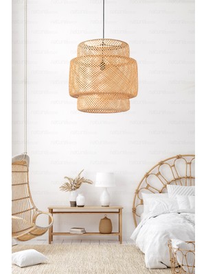 Nidage 35 - 50 Sinnerlig Bambu Avize 50CM- Iskandinav, Modern, Bohem, Rattan Avize, Aydınlatma 1 Salon