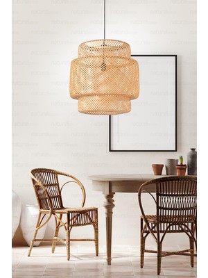 Nidage 35 - 50 Sinnerlig Bambu Avize 50CM- Iskandinav, Modern, Bohem, Rattan Avize, Aydınlatma 1 Salon