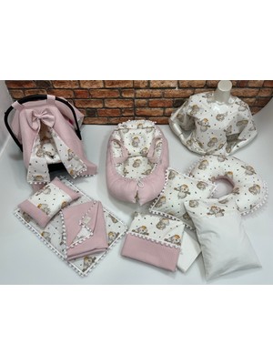 Buse Baby Home Yeşil Çok Amaçlı Babynest , Puset Örtüsü ve Minderi , Alt Açma ve Battaniye, Nevresim Takımı 15'li Set