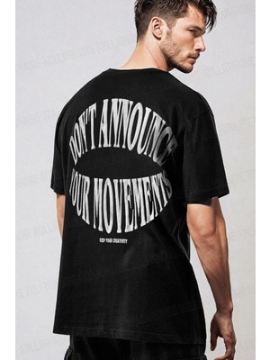 Teenage Millionaire Erkek Siyah Dont Announce Kabaran Baskı Bisiklet Yaka Oversize Salas T-Shirt