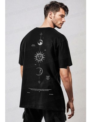 Teenage Millionaire Erkek The Moon Siyah Bisiklet Yaka Oversize Salas T-Shirt