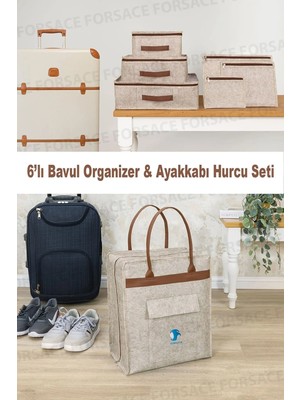 Aralar Home Derili 6'li Bavul Organizer & Ayakkabı Hurcu Seti