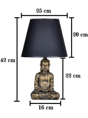 Nidage Modern Modern Dizayn Buda Abajur Gold-Bej QDECABJBUDA013 Pembe