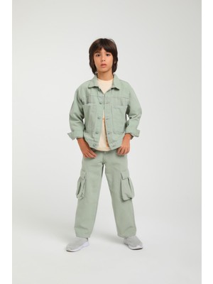 Jacklions 3'lü Kargo Cep Pantolon ve Ceket Erkek Çocuk Takım