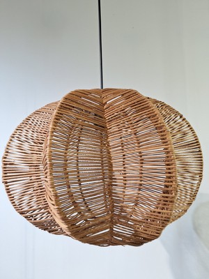 Hevsel Balon Çiçeği Rattan AVİZE-38X30CM