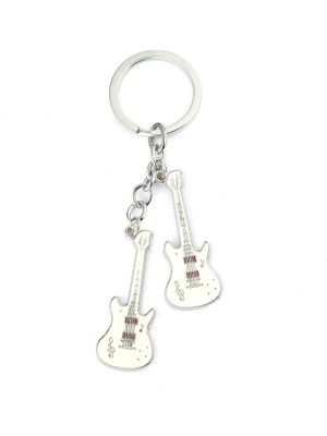 new life promosyon nl Gitar Tasarımlı Anahtarlık (Beyaz) ''newlifepromosyon'' MDL328