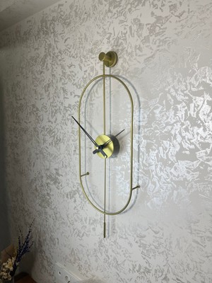 Nidage Yuvarlak Gold Serenity Metal Duvar Saati , Modern Dekoratif Metal Duvar Saati Metal 80 cm Altın Mod