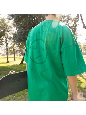 Rascape Yeşil Smiley Bisiklet Yaka T-Shirt