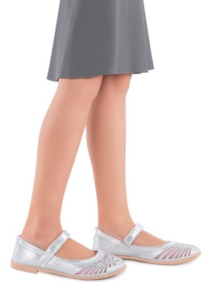 Kiko Kids Vakko Cırtlı Kız Çocuk Babet Ayakkabı Arç 06 Gümüş