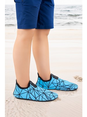 Kiko Kids Prizma Havuz Plaj Erkek Çocuk Deniz Ayakkabısı 7515 Mavi - Siyah