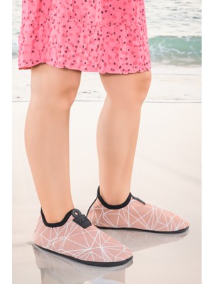Kiko Kids Prizma Havuz Plaj Kız Çocuk Deniz Ayakkabısı 7515 Camel - Beyaz