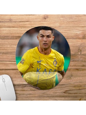 Pixxa Cristiano Ronaldo - Al Nassr Fc Bilek Destekli Mousepad Model - 4 Oval
