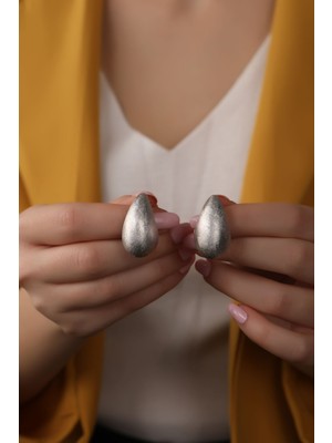 Sunshine 925 Ayar Nostalji Bottega Gözyaşı Damla Küpe Rodyum