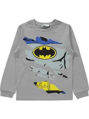 Batman Erkek Çocuk Pijama Takımı 10-13 Yaş Gri