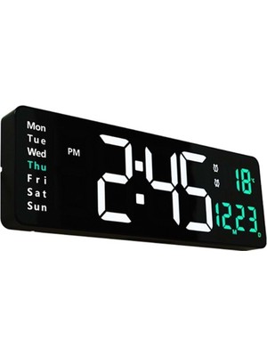 Nidage Plastik Kumandalı Duvara Monte Dijital Duvar Masa Saati Geri Sayım Sıcaklık Tarih Alarm Siyah Digit