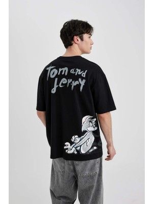 DeFacto Tom & Jerry Oversize Fit Bisiklet Yaka Kısa Kollu Tişört C1527AX24SM
