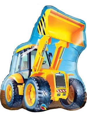 Parti Dolabı 1 Adet Iş Makineleri Dozer Kepçe Folyo Balon Inşaat Doğum Günü Büyük Parti Balonu 60cm