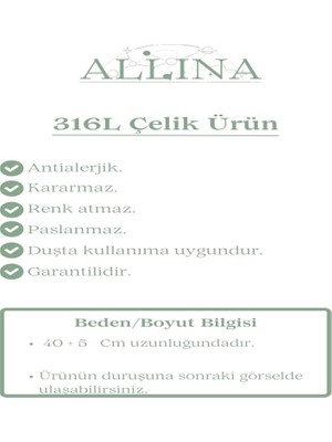 Allina Elegance Italyan Zincir Çelik Kolye Gold 4mm All-1012